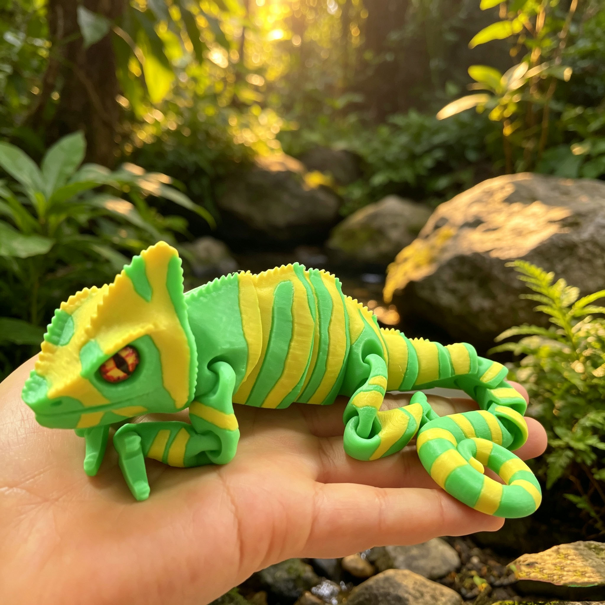 3D Printing Lizard - Chameloen Articulated Flexi Fidget Desk Figurine