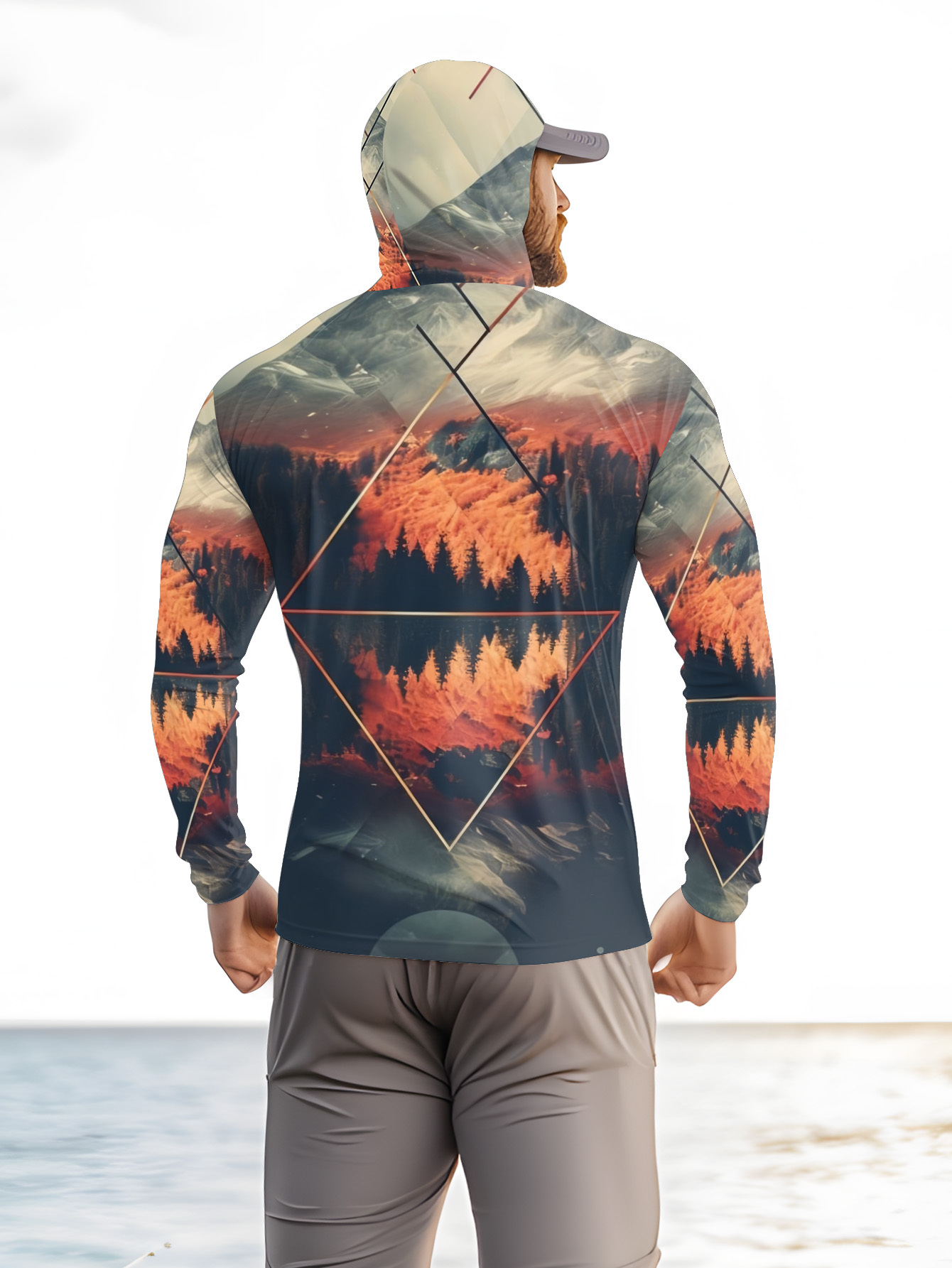 Outdoor Men's Fishing Hoodie B - 3D Printing Mask recension och pris