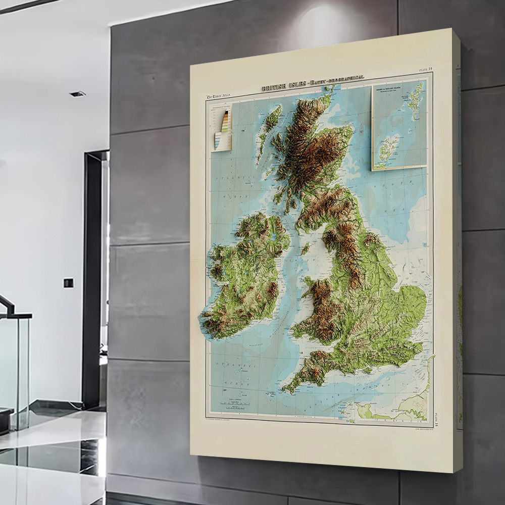 3D Relief Map of 1922 British  - 3D Printing Figure recension och pris