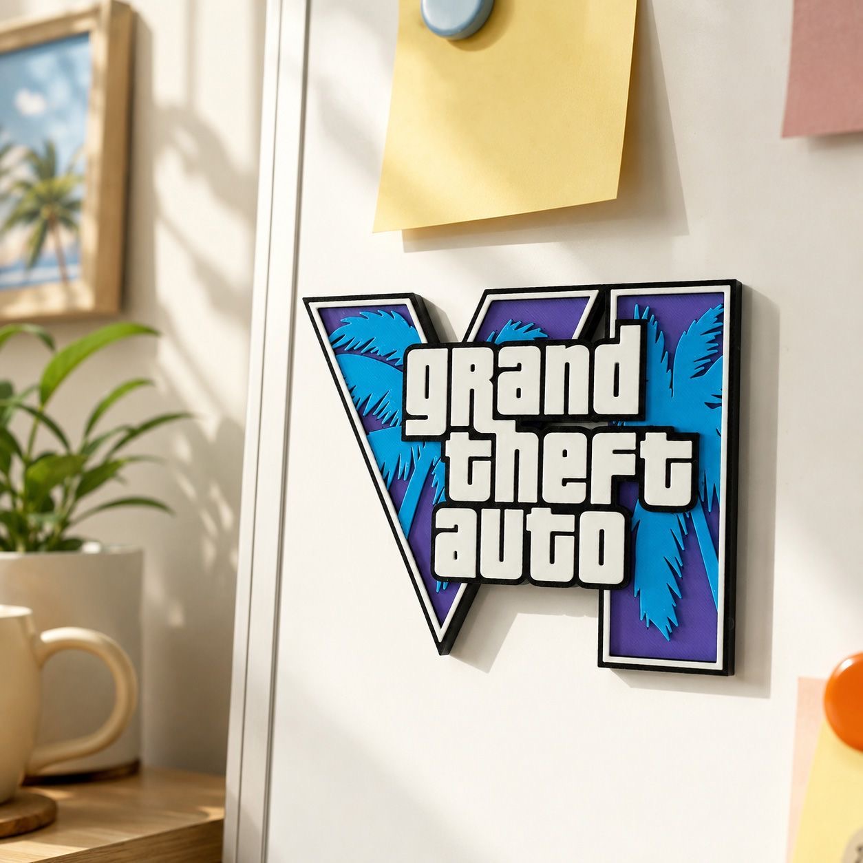 GTA6 3D Printed Logo Magnetic  - 3D Printing Gundam recension och pris