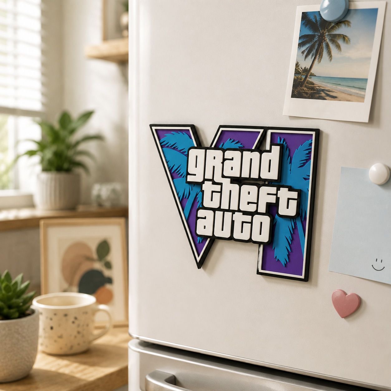 GTA6 3D Printed Logo Magnetic  - 3D Printing Gundam recension och pris